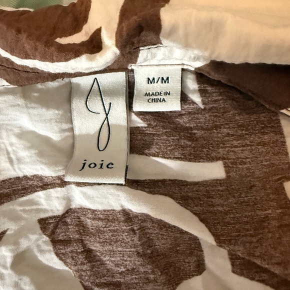 Joie - Brown and Cream patterned Sleeveless Button-Up tank-top - Picture 5 of 5